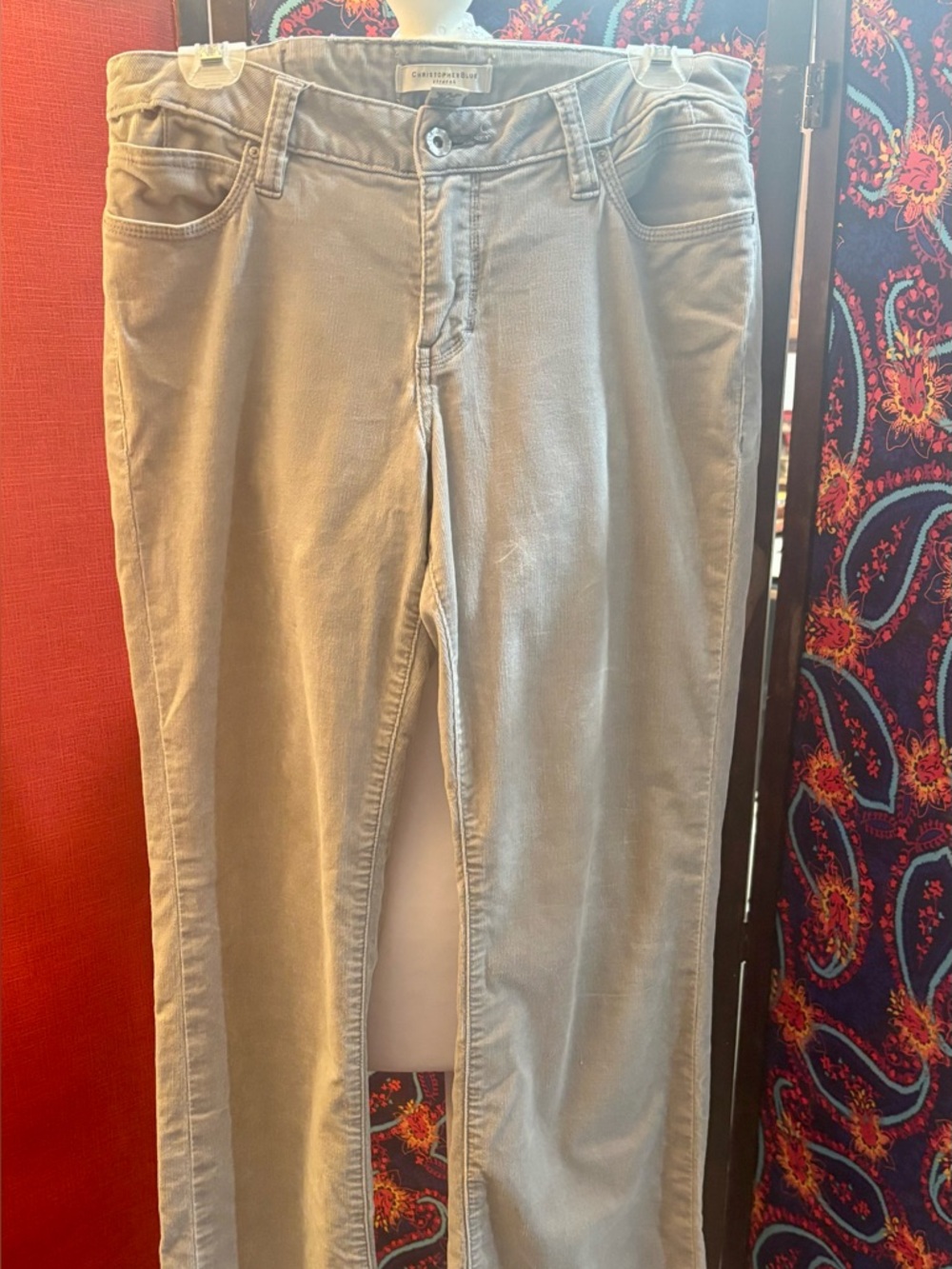 Christopher Blue Grey corduroy Straight-Leg Jeans